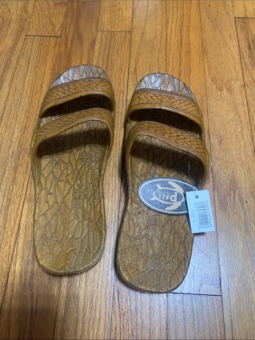 Pair of Brown Double-Strap Slide Sandals pali Hawaii